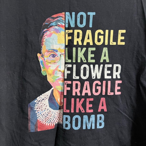 Ruth Bader Ginsburg RBG Women’s Black Graphic Tee - Picture 3 of 7